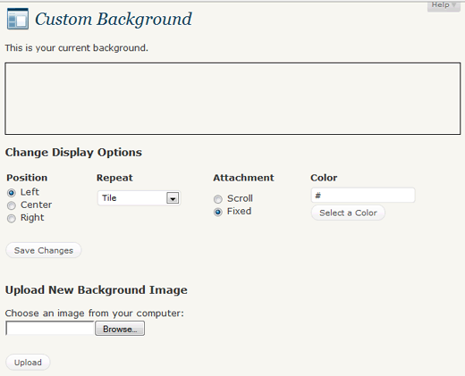 Custom Background in WordPress 3.0