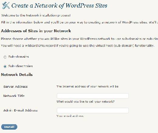 WordPress 3.0 Multi Site / Network