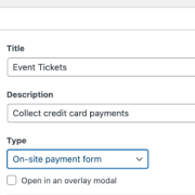 Event tickets payment form