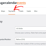 Payments tab sugar calendar