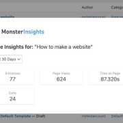 MonsterInsights' individual post's stats popups