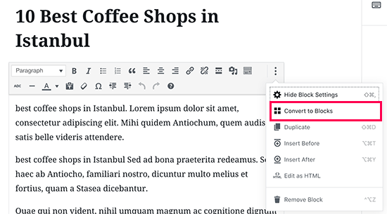 Editing old articles in new WordPress 5.0 editor