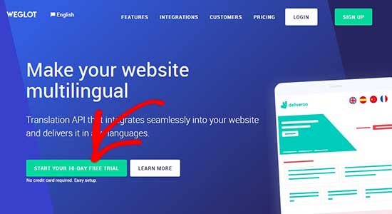 Weglot website