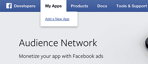 Creating a new Facebook app