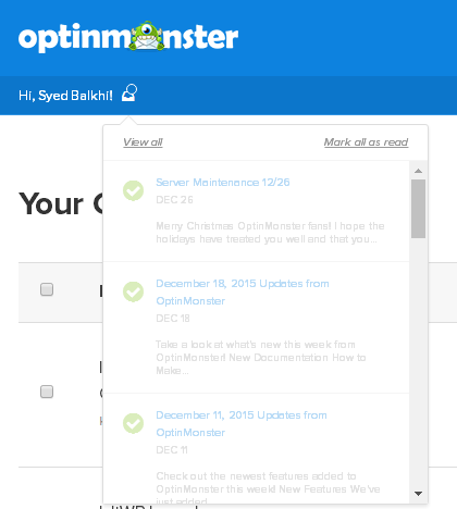 OptinMonster Notification Center