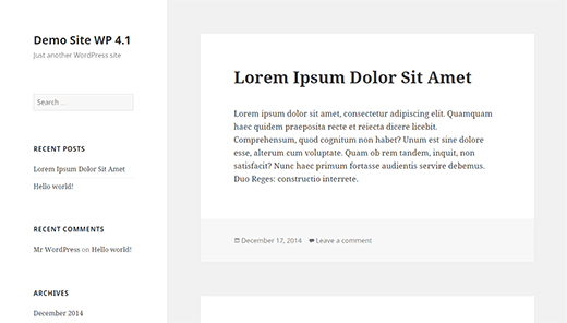 Twenty Fifteen the new default theme in WordPress 4.1