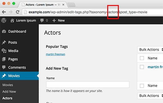 Getting taxonomy key in WordPress