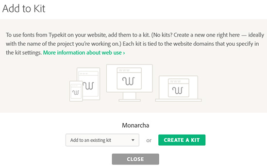 adding your custom web font to a kit
