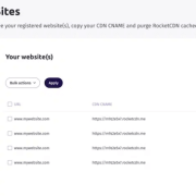 The RocketCDN optimization dashboard