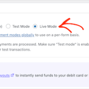 Setting WP Simple Pay form to live mode