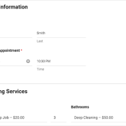 Cleaning services form preview with WPForms