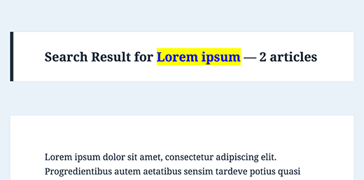 Displaying search term and result count in WordPress search