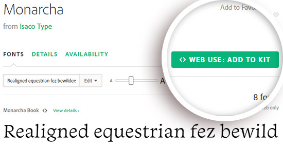 add a typekit font to your web kit