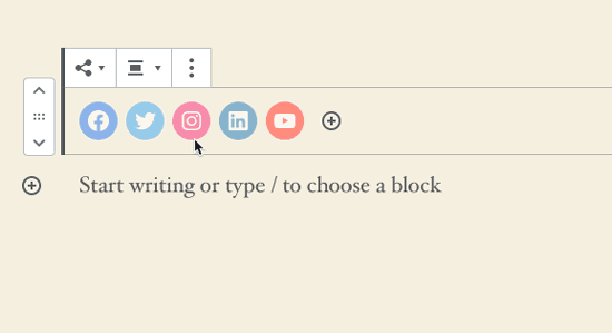 New social links block in WordPress 5.3