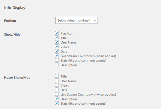 Choosing what information to display with your YouTube videos