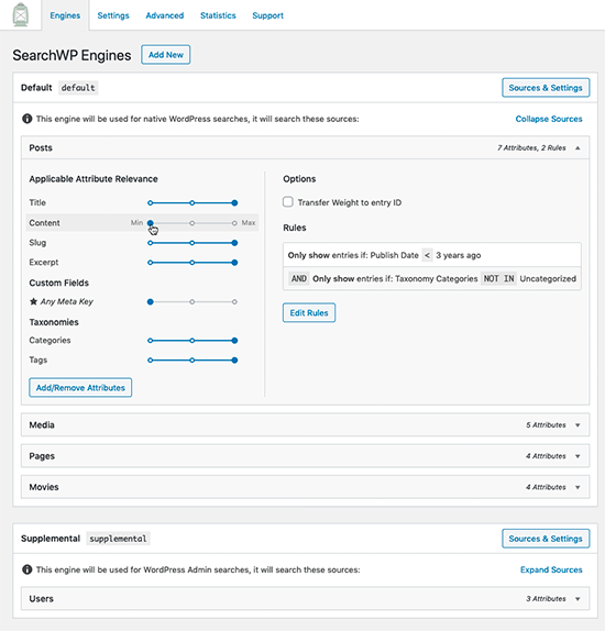 SearchWP Custom Engines