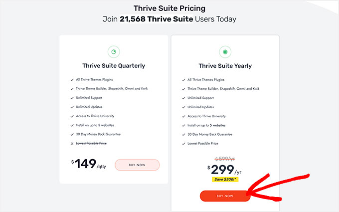 Thrive Suite Pricing