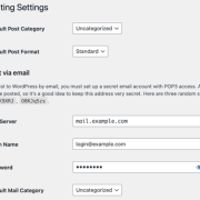 WordPress Writing Settings