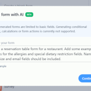 Creating a form using AI