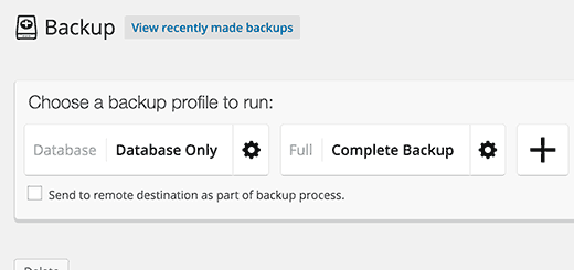 Backup Profiles