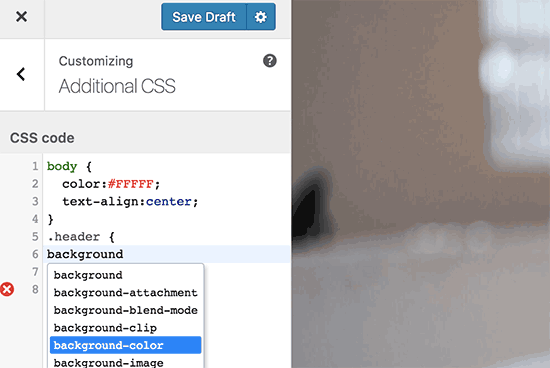 Code editing in WordPress 4.9