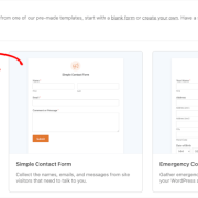 Searching for contact form templates in WPForms