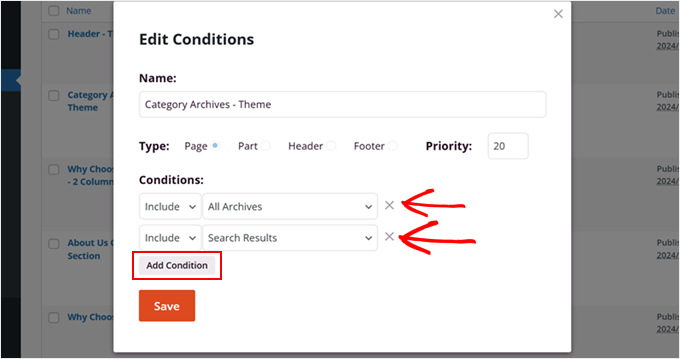 Removing existing template conditions in SeedProd