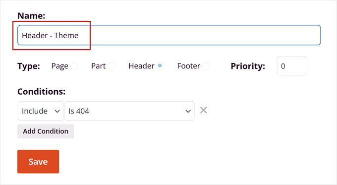 Renaming the header template part in SeedProd