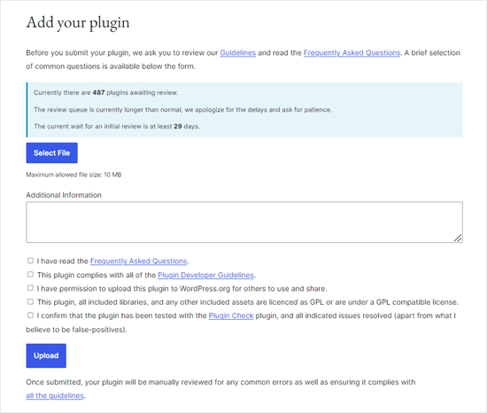 Submitting a plugin to WordPress