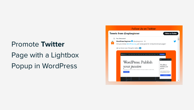 How to promote Twitter page with lightbox popup