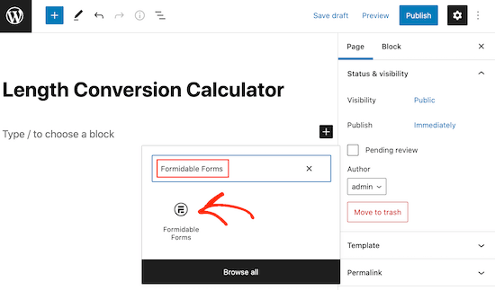 A unit calculator created using Formidable Forms