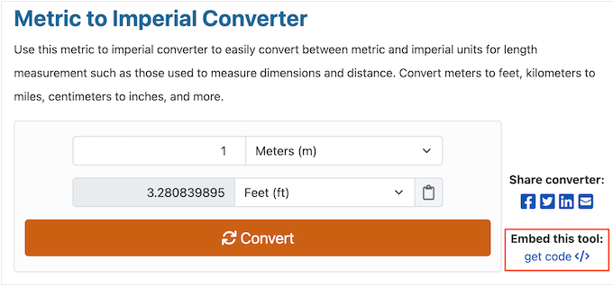 How to convert between inches and metric