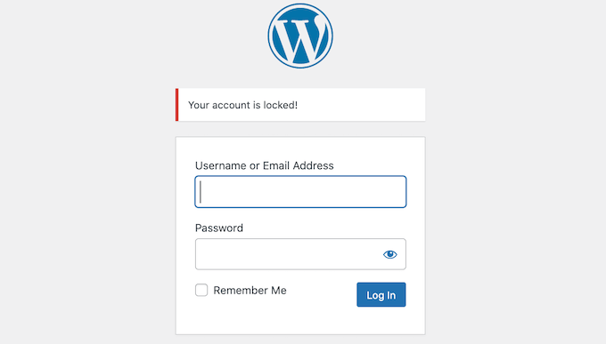一个被锁定的WordPress用户账户