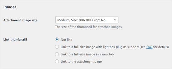 DCO Comment Attachment settings for attached images