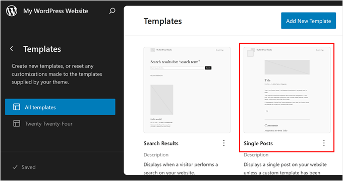 Editing the Single Posts template in FSE