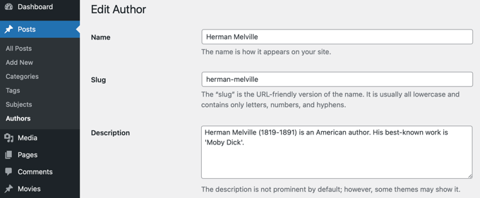 Taxonomies Have 3 or 4 Fields by Default