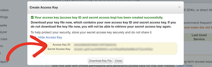 Copy security credentials