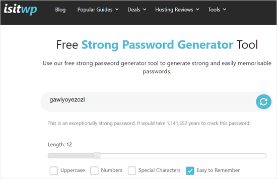 IsItWP's password generator