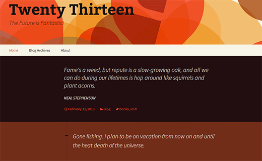 Twenty Thirteen Demo Screenshot