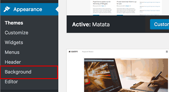 What Is Custom Backgrounds In Wordpress