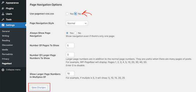 Changing your WordPress pagination styling