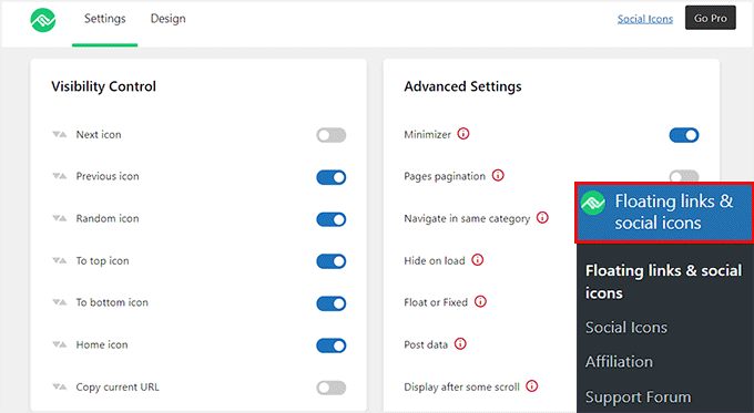 Remove unnecessary icons by toggling the switch