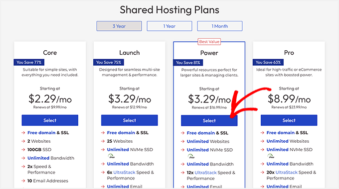 InMotion Hosting pricing plans