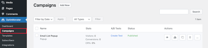 View campaign dashboard