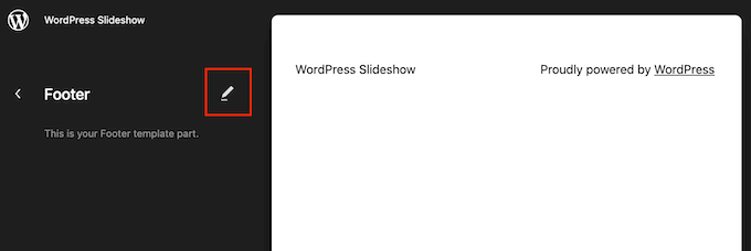Editing the footer template in WordPress using the full-site editor (FSE)