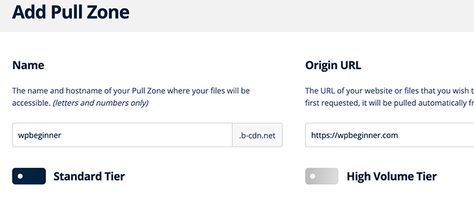 ایجاد pullzone