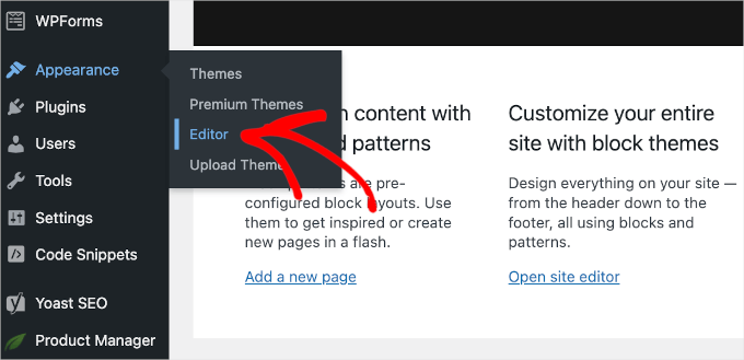 Go to full site editor