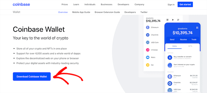 Téléchargez le portefeuille Coinbase