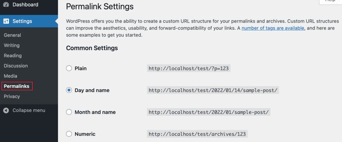 WordPress Stores Permalink Settings in .htaccess