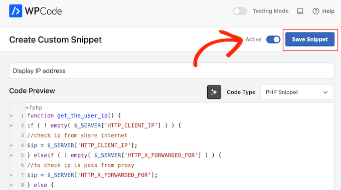 Creating a shortcode that displays the user's IP address